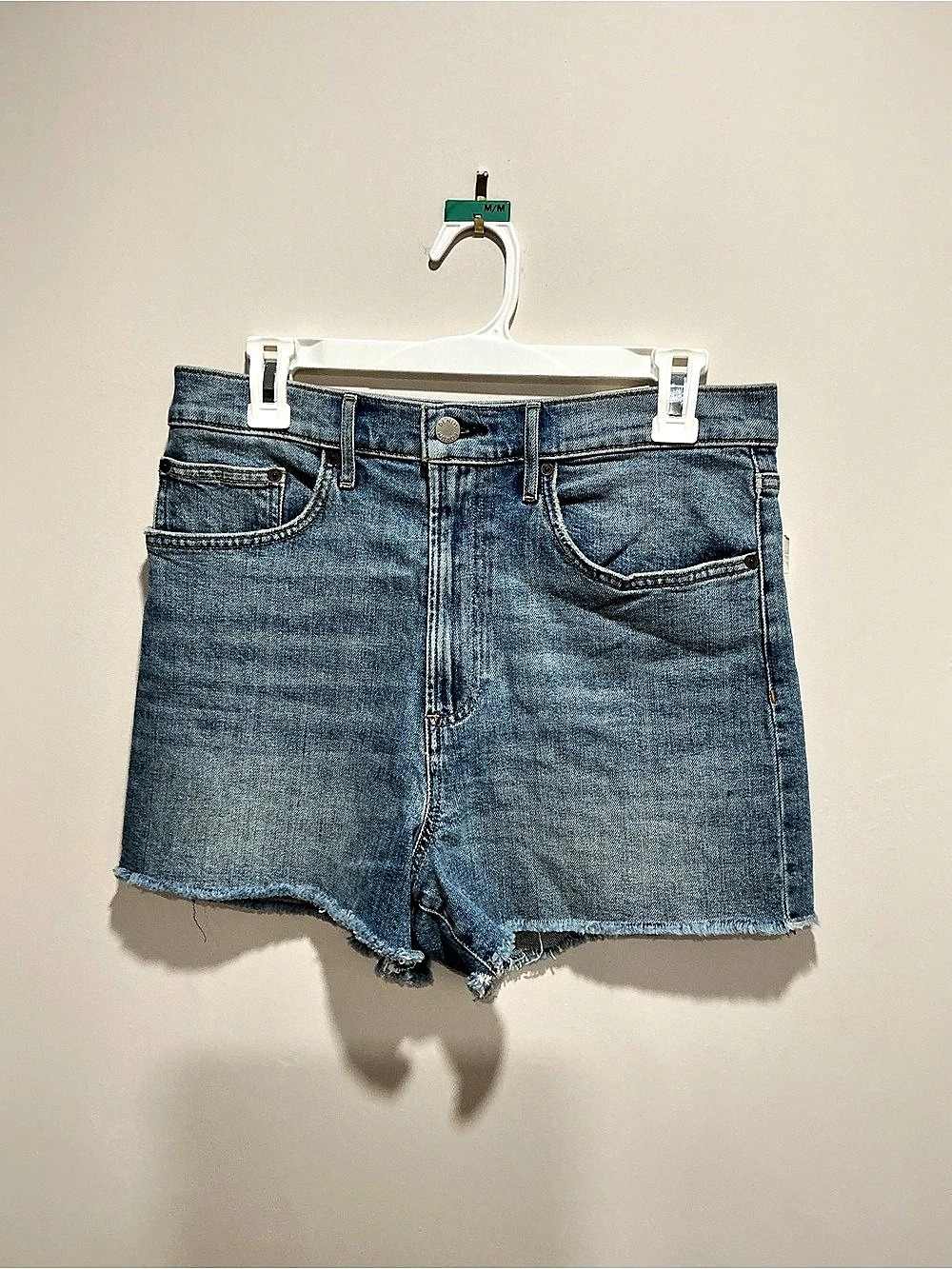 Denim Forum The Arlo Short Raw Hem Jean Shorts in Blue NWT size 31